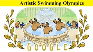 Artistic Swimming Olympics Paris Olympics 2024 GamesGoogle Doodle for schedule and results medals [upl. by Yggep313]