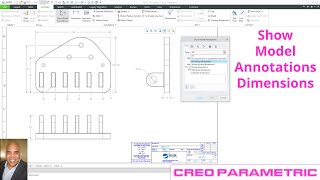 Creo drafting example of adding dimensions from a model [upl. by Iluj]