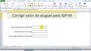 Calcular valor do reajuste do aluguel pelo IGPM Inscrevase no Canal [upl. by Gun]