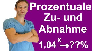 Exponentialfunktion  Einführung Prozentuale Zu und Abnahme  LehrerBros [upl. by Ellives]