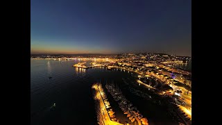 Palm Beach Cannes vu de nuit  Drone 🌉 [upl. by Ahsilad]