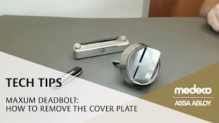 Medeco Maxum Deadbolt How to Remove the Cover Plate  Medeco Locks [upl. by Ennairb933]