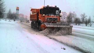 MAN TGS amp F2000 plowing snow [upl. by Ttik]