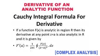 DERIVATIVE OF AN ANALYTIC FUNCTION 🔥 [upl. by Chesney]