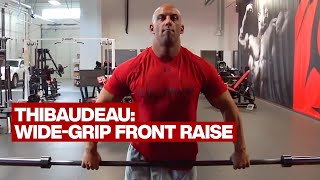 WideGrip Barbell Front Raise [upl. by Yelnahs]