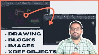 Copy object from one drawing to another in AutoCAD including drawing blocks and images [upl. by Ybot]