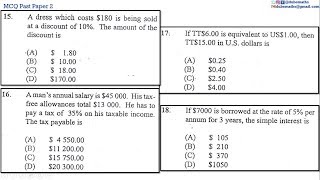 151617amp18  Consumer Arithmetic  Multiple Choice 2  CXC CSEC Mathematics [upl. by Budde885]