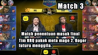 RRQ vs EVOS Match 3 semifinal MEC Tim RRQ pakek meta 2 mage lemon di kasih selena evos [upl. by Manno]