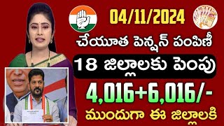 తెలంగాణ ఆసర చేయూత పెన్షన్ పంపిణీ40166016 ఖాతాలోకిTelangana aasara cheyutha pension update [upl. by Diao]