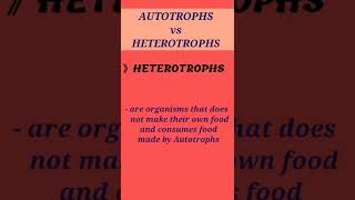 Difference between AUTOTROPHS and HETEROTROPHS  Autotrophs vs Heterotrophs shorts science [upl. by Frans]