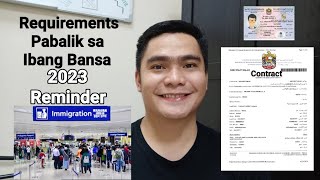 REQUIREMENTS PABALIK SA IBANG BANSA  REMINDER  MGA DOCUMENTS NA KAILANGAN DALHIN SA AIRPORT [upl. by Ettari500]