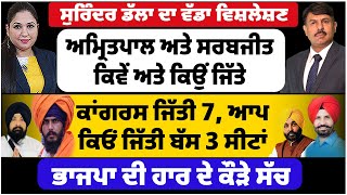 ਅਮ੍ਰਿਤਪਾਲ ਸਿੰਘ ਸਰਬਜੀਤ ਸਿੰਘ ਕਿਵੇਂ ਅਤੇ ਕਿਉਂ ਜਿੱਤੇ  ਕਾਂਗਰਸ ਜਿੱਤੀ 7 ਸੀਟਾਂ ਆਪ ਕਿਓਂ ਜਿੱਤੀ ਬੱਸ 3 ਸੀਟਾਂ [upl. by Surdna]