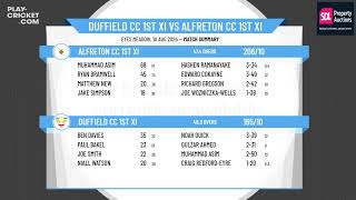 Duffield CC 1st XI v Alfreton CC 1st XI [upl. by Aketahs814]