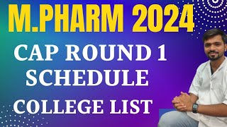 M Pharm Admission 2024  Cap Round Schedule  M Pharm College list option form imp instructions [upl. by Elyod]