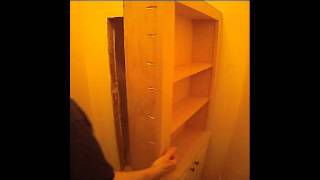 Bookcase Hidden Door Plans outswing by Master Cabinet Makerwmv [upl. by Tedd]