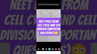 Important PYQS of Cell Cycle NEET 2023 ques  NCERTCBSE class 11 BIOLOGY shorts neetpyq [upl. by Blackington]