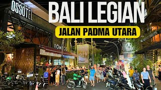 Bali Legian Night Street Walking Tour Today 2024 [upl. by Ihcekn]