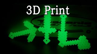 3D Printing GlowintheDark Minecraft Tools [upl. by Randell108]