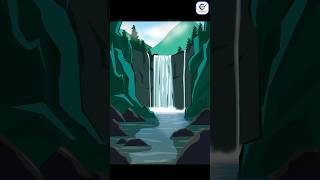 Waterfall Vector art in Adobe Illustrator  Vector Illustration shorts illustrator waterfall [upl. by Oiram]