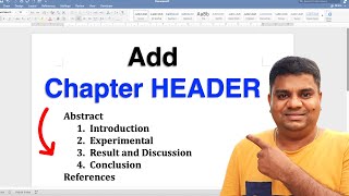 How To Add Chapter Header In Word [upl. by Nayhr929]