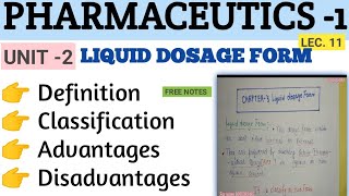 Liquid dosage forms ।। Classification ।। Advantages and Disadvantage । PHARMACEUTICS । Bpharm [upl. by Truda867]