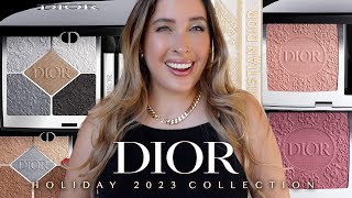 DIOR HOLIDAY 2023 COLLECTION  Review Demo Swatches Comparisons of Eyeshadows Blushes Lipsticks [upl. by Nessej]