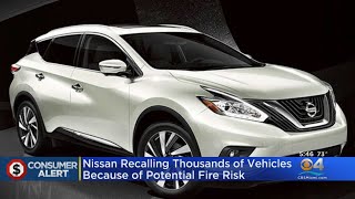 Nissan Recalling Thousands Of Vehicles Because Of Potential Fire Risk [upl. by Lagas]