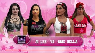 WWE 2K17 AJ Lee w Paige vs Brie Bella w Nikki Bella [upl. by Aicats]