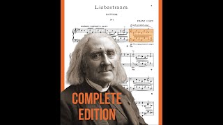 Liszt  Complete Liebesträume S 541  Animated Sheet Music [upl. by Tybi]