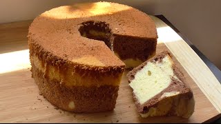 How to make marble chiffon cake recipe resep bolu marmer [upl. by Findley684]