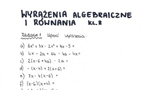 Wyrażenia algebraiczne I równania  klasa 8  GWO  Matematyka z plusem  sprawdzian  pdf w opisie [upl. by Evanne]