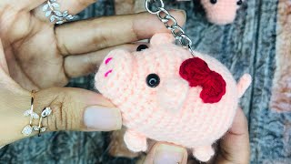 🐷 Llavero de cerdito 🐷 💕 tejido en UNA SOLA PIEZA 😱 HeydCrochet 🧶 [upl. by Recor]