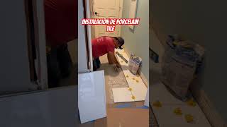 Instalación de porcelain tileconstructionyoutubeshortsparati [upl. by Ken529]