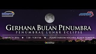 Penumbral Lunar Eclipse at Planetarium Negara Kuala Lumpur Malaysia [upl. by Boak]