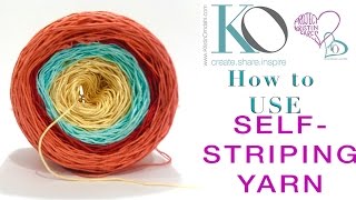 How to use SelfStriping Yarn and Mix with other Yarns Knitting Crochet [upl. by Auos]