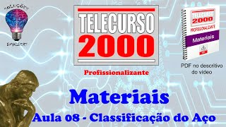 Telecurso 2000  Materiais  08 Classificação do Aço [upl. by Alyhc]