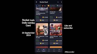 Rocket rush daily combo card 23 September 2024 Rocket rush combo today [upl. by Nuncia]