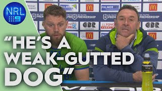 NRL Presser Ricky Stuart EXPLODES over Panthers stars dog act  NRL on Nine [upl. by Swords518]