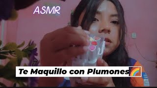 ASMR CAJERA TE MAQUILLA CON PLUMONES🌈 [upl. by Joachim]