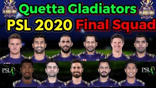 PSL 2020 Quetta Gladiators Final Squad  Quetta Gladiators Confirmed Squad PSL 2020  QG Squad 2020 [upl. by Corty354]