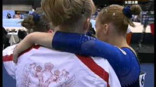 Aliya Mustafina 2010 Worlds TF FX and RUS Gold Medal Reactions CCTV [upl. by Kerwon455]