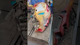 Avengers Endgame Iron Man Mark L Battle Damaged Helmet Replica Showcase shorts marvel ironman [upl. by Magree288]