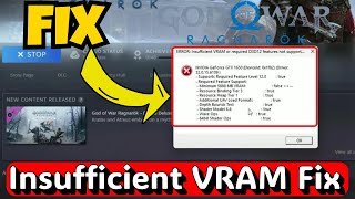 Error insufficient VRAM or required D3D12 feature not supported God of war Ragnorok Fix [upl. by Arahsal]