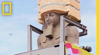 Giant Ramses II Statue Moved to Grand Egyptian Museum  National Geographic [upl. by Sug]