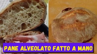 Pane ALVEOLATO cotto nel forno di casa ad alta idratazione fatto a mano [upl. by Derfniw]