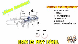 ¿Como funciona una Central Eólica Aerogenerador y Parques Eólicos [upl. by Nujra]