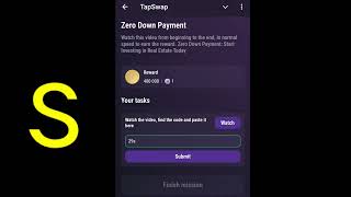 Zero Down Payment Tapswap Code  Zero Down Payment Start Investing in Real Estate Today [upl. by Icak64]