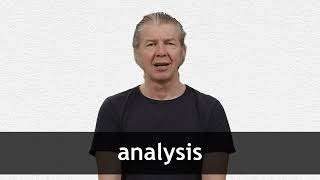 How to pronounce ANALYSIS in American English [upl. by Calvina]