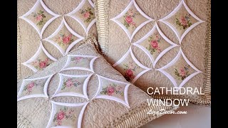 Patchwork tutorial Cathedral Window  Chrámová okna LizaDecor [upl. by Alamak470]