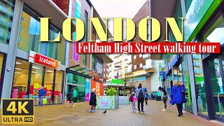 Feltham High Street walking tour  London borough of Hounslow  4K [upl. by Nodnorb]